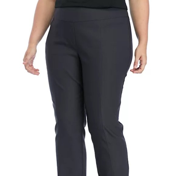 New Directions Plus Size Stretch and Woven Pull On Pants in Hudson Navy - Picture 1 of 2